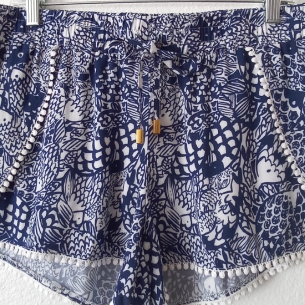 Lilly Pulitzer Boho Fish Print Pompom Shorts - Picture 4 of 6